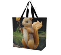 LPSADGF The Witch of Darkness Sac fourre-tout pour femme - Sac d'épicerie pliable réutilisable, sac à main à bandoulière, Écureuil en résine, 40x40x16cm