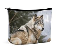 LPSADGF Trousse de toilette pour femme avec fermeture éclair - Légère et mignonne - Pour voyage, accessoires, essentiels, Snow Mountain Wild Wolf, One size