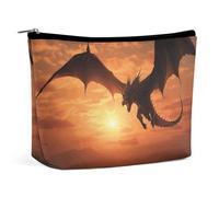 LPSADGF Trousse de toilette pour femme avec fermeture éclair - Légère et mignonne - Pour voyage, accessoires, essentiels, Sea Sunset Flying Dragon, One size