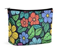 LPSADGF Trousse de toilette pour femme - Motif feuilles vertes - Graffiti - Portable - Avec fermeture éclair - Légère et mignonne - Organiseur de maquillage pour voyage, accessoires, essentiels, Art