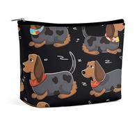 LPSADGF Trousse de toilette pour femme - Trousse de maquillage portable avec fermeture éclair - Légère et mignonne - Organiseur de maquillage pour voyage, accessoires, essentiels, Teckels I Love My