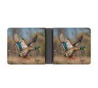 LPSADGF Wild Ducks And Tree Portefeuille en cuir avec pince à billets pour homme avec 6 emplacements pour cartes, 2 poches cachées, Canards sauvages et arbre, Taille unique, Moderne