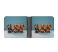 LPSADGF Wild Ducks And Tree Portefeuille en cuir avec pince à billets pour homme avec 6 emplacements pour cartes, 2 poches cachées, Trois teckels, Taille unique, Moderne