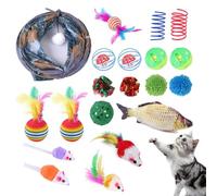 Lpsdssre Cat Toy Set | Multi Feather Teaser Cat Toy | Interactive Cat Toys | Exercise Toys for Cats | Cat Teaser Toys Interactive Cat Tunnel for Indoor Cats Funny Cat Toys