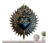 Lpsdssre Décor Murale Gothique | Sculpture Décorative Maison Artisanat | Sculpture Artisanale du Cœur Sacré pour les Collectionneurs Vintage Appartement Chambre Église Pâques Mariage Noël Bureau Salon
