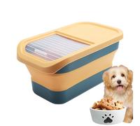 Lpsdssre Rangement Pour Nourriture Chien,Bac De Stockage Pour Nourriture De Chat 12 À 15 Kg - Boîte Pliable Avec Couvercle À Charnière Et Roulettes Pour Voyage Placard Cuisine Comptoir