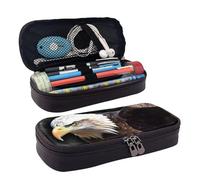 LPSRTWE An Eagle Trousse à crayons de grande capacité en cuir avec fermeture éclair pour homme et femme