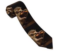 LPSRTWE Animal Zebra Cravate classique en soie tissée jacquard pour homme, Animal Hérisson Musique Violon, taille unique
