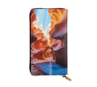 LPSRTWE Antelope Canyon Portefeuille en cuir fin ultra fin pour femme avec porte-cartes Noir Taille unique classique, Noir , Taille unique, Classique