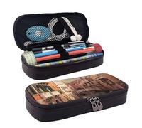 LPSRTWE Belle trousse à crayons de grande capacité en cuir avec fermeture éclair pour homme et femme