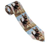 LPSRTWE Boussole Wind Road Map Cravate classique en soie fine tissée jacquard pour homme, Amoureux des chiens de berger allemand, taille unique