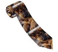 LPSRTWE Boussole Wind Road Map Cravate classique en soie fine tissée jacquard pour homme, Chiot berger allemand, taille unique