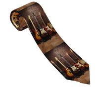 LPSRTWE Cravate classique en soie fine tissée jacquard pour homme Motif arbre de Noël, Collection de guitares, taille unique