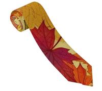 LPSRTWE Cravate classique en soie tissée jacquard pour homme Motif chimie, Feuilles d'érable d'automne, taille unique