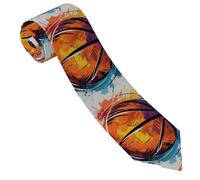 LPSRTWE Cravate classique en soie tissée jacquard pour homme Motif chimie, Plaisir de croquis coloré de basket-ball, taille unique