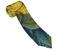LPSRTWE Cravate classique en soie tissée jacquard pour homme Motif tournesol, Imprimé tournesol, taille unique