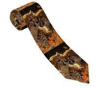 LPSRTWE Cravate de peinture abstraite pour homme - Cravate classique en soie fine tissée jacquard - Cravate pour homme, Guépard Love, taille unique