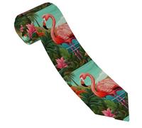 LPSRTWE Cravate mignonne et souriante classique en soie tissée jacquard pour homme, Flamant rose tropical, taille unique