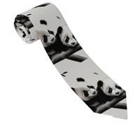 LPSRTWE Cravate mignonne et souriante classique en soie tissée jacquard pour homme, Pandas mignons, taille unique
