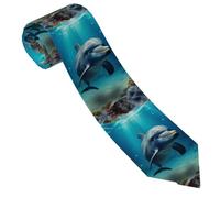 LPSRTWE Cravate vintage en soie pour homme Motif drapeau américain, Dauphin du monde sous-marin, taille unique