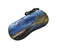 LPSRTWE Étui à lunettes de soleil Snowy Mountains résistant aux chocs avec clip de ceinture et fermeture éclair