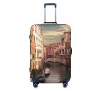 LPSRTWE Housse de bagage de voyage anti-rayures - Élastique - Épais - Lavable - Belle vue sur le canal de Venise - Convient aux bagages de 45,7 à 81,3 cm, Noir , S