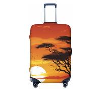 LPSRTWE Housse de bagage de voyage anti-rayures - Élastique - Épais - Lavable - Housse de bagage amusante - Coucher de soleil africain - Convient aux bagages de 45,7 à 81,3 cm, Noir , L