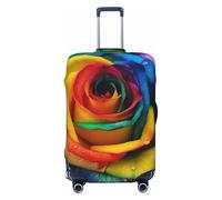 LPSRTWE Housse de bagage de voyage anti-rayures - Élastique - Épais - Lavable - Housse de bagage arc-en-ciel rose - Convient aux bagages de 45,7 à 81,3 cm, Noir/blanc, Small