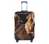 LPSRTWE Housse de bagage de voyage anti-rayures - Élastique - Épais - Lavable - Housse de bagage Golden Retrievers - Convient aux bagages de 45,7 à 81,3 cm, Noir , M
