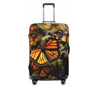 LPSRTWE Housse de bagage de voyage anti-rayures - Élastique - Épais - Lavable - Housses de bagages - Tas de papillons monarques oranges - Convient aux bagages de 45,7 à 81,3 cm, Noir , S