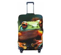 LPSRTWE Housse de bagage de voyage anti-rayures - Élastique - Épais - Lavable - Jolie grenouille - Convient aux bagages de 45,7 à 81,3 cm, Noir , L