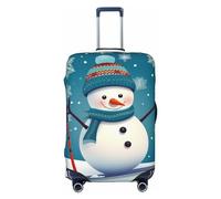 LPSRTWE Housse de bagage de voyage anti-rayures - Élastique - Épais - Lavable - Jolie housse de bagage de Noël - Ski - Bonhomme de neige - Convient aux bagages de 45,7 à 81,3 cm, Noir , S