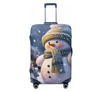 LPSRTWE Housse de bagage de voyage anti-rayures - Élastique - Épais - Lavable - Pour bagages d'hiver - Bonhomme de neige - Convient aux bagages de 45,7 à 81,3 cm, Noir , L