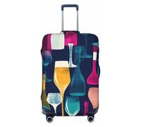 LPSRTWE Housse de bagage de voyage anti-rayures - Élastique - Épais - Lavable - Pour verres à cocktail et bouteilles de vin - Convient aux bagages de 45,7 à 81,3 cm, Noir , L