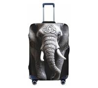 LPSRTWE Housse de bagage de voyage anti-rayures - Housse de protection élastique épaisse et lavable - Housse de bagage éléphant gris pour bagages de 45,7 à 81,3 cm, Noir , L
