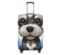 LPSRTWE Housse de bagage de voyage anti-rayures - Housse de protection élastique épaisse - Lavable - Adorable schnauzer - Convient aux bagages de 45,7 à 81,3 cm, Noir , L