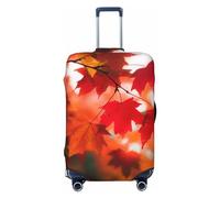 LPSRTWE Housse de bagage de voyage anti-rayures - Housse de protection élastique épaisse - Lavable - Automne - Feuilles d'érable rouges - Convient aux bagages de 45,7 à 81,3 cm, Noir , S