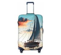 LPSRTWE Housse de bagage de voyage anti-rayures - Housse de protection élastique épaisse - Lavable - Bleu - Pour valise de 45,7 à 81,3 cm, Noir , M