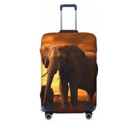 LPSRTWE Housse de bagage de voyage anti-rayures - Housse de protection élastique épaisse - Lavable - Coucher de soleil - Parent-enfant - Éléphant - Convient aux bagages de 45,7 à 81,3 cm, Noir , XL