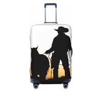 LPSRTWE Housse de bagage de voyage anti-rayures - Housse de protection élastique épaisse - Lavable - Cowboy avec silhouette de laser - Convient aux bagages de 45,7 à 81,3 cm, noir, X-Large