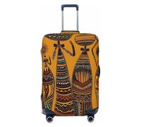 LPSRTWE Housse de bagage de voyage anti-rayures - Housse de protection élastique épaisse - Lavable - Culture africaine créative - Convient aux bagages de 45,7 à 81,3 cm, Noir , XL