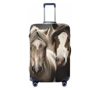 LPSRTWE Housse de bagage de voyage anti-rayures - Housse de protection élastique épaisse - Lavable - Deux chevaux - Convient aux bagages de 45,7 à 81,3 cm, Noir , XL
