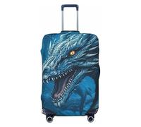 LPSRTWE Housse de bagage de voyage anti-rayures - Housse de protection élastique épaisse - Lavable - Dragon Cool Blue - Convient aux bagages de 45,7 à 81,3 cm, Noir , S