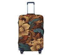LPSRTWE Housse de bagage de voyage anti-rayures - Housse de protection élastique épaisse - Lavable - Ensemble de housses de bagage ornées florales - Convient aux bagages de 45,7 à 81,3 cm, Noir , S
