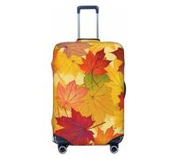 LPSRTWE Housse de bagage de voyage anti-rayures - Housse de protection élastique épaisse - Lavable - Feuilles d'automne d'érable - Convient aux bagages de 45,7 à 81,3 cm, Noir , XL