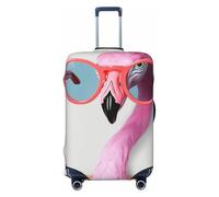 LPSRTWE Housse de bagage de voyage anti-rayures - Housse de protection élastique épaisse - Lavable - Housses de bagages Hello Glasses Flamingo - Convient aux bagages de 45,7 à 81,3 cm, Noir , M