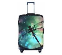 LPSRTWE Housse de bagage de voyage anti-rayures - Housse de protection élastique épaisse - Lavable - Housse de bagage galaxie animal libellule pour bagages de 45,7 à 81,3 cm, Noir , XL