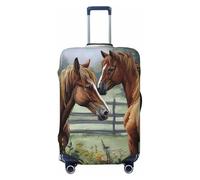 LPSRTWE Housse de bagage de voyage anti-rayures - Housse de protection élastique épaisse - Lavable - Housses de bagages d'animaux brodés peintures chevaux valise manchon pour bagages de 45,7 à 81,3 cm