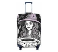 LPSRTWE Housse de bagage de voyage anti-rayures - Housse de protection élastique épaisse - Lavable - Housse de bagage magique sorcière sorcellerie bohème - Convient aux bagages de 45,7 à 81,3 cm, Noir