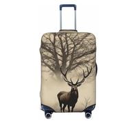 LPSRTWE Housse de bagage de voyage anti-rayures - Housse de protection élastique épaisse - Lavable - Housse de bagage abstraite - Motif arbre - Élan - Convient aux bagages de 45,7 à 81,3 cm, Noir , S